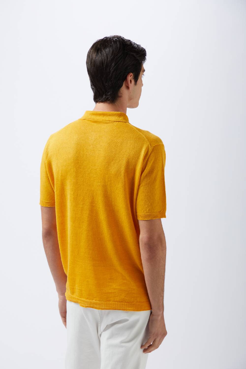 Kangra Cashmere Polo Mezza Manica Rasata In Lino Vendite Flash