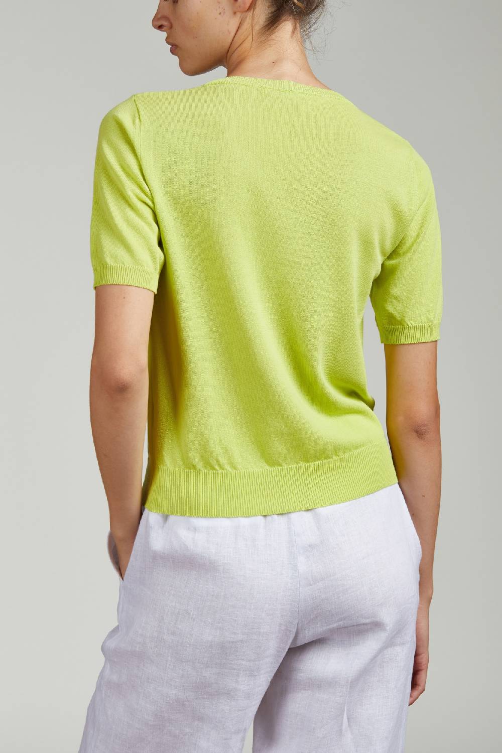 Kangra Cashmere Maglia In Cotone Con Manica al Gomito Acquista Ora