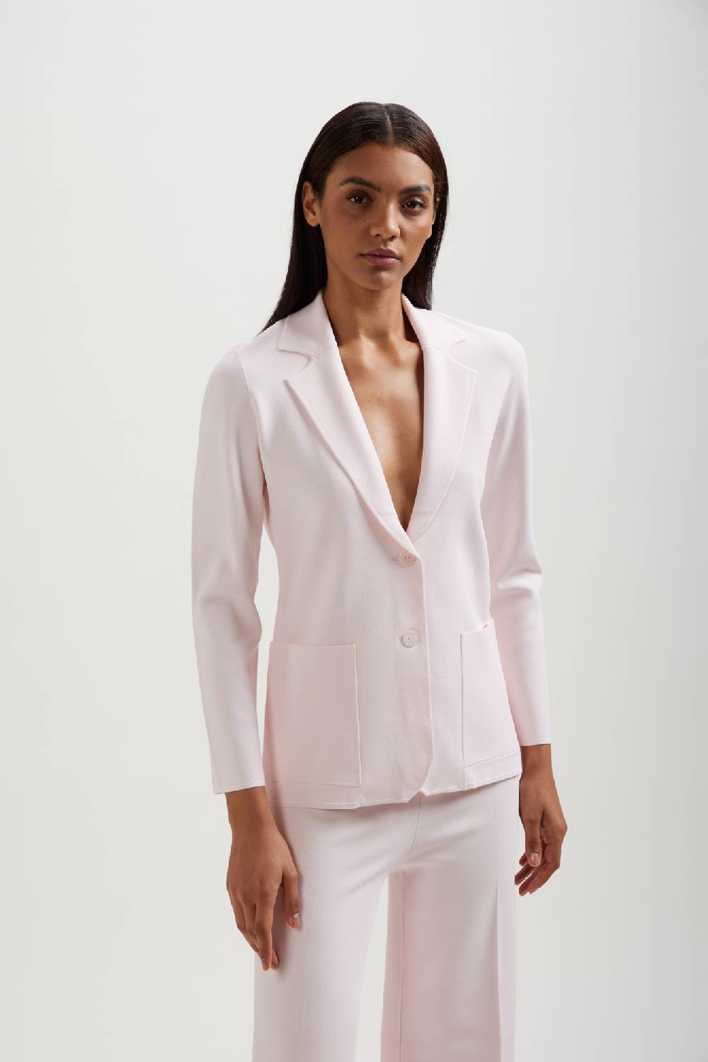 Kangra Cashmere Blazer Punto Milano Con Impuntura A Contrasto Convenienza