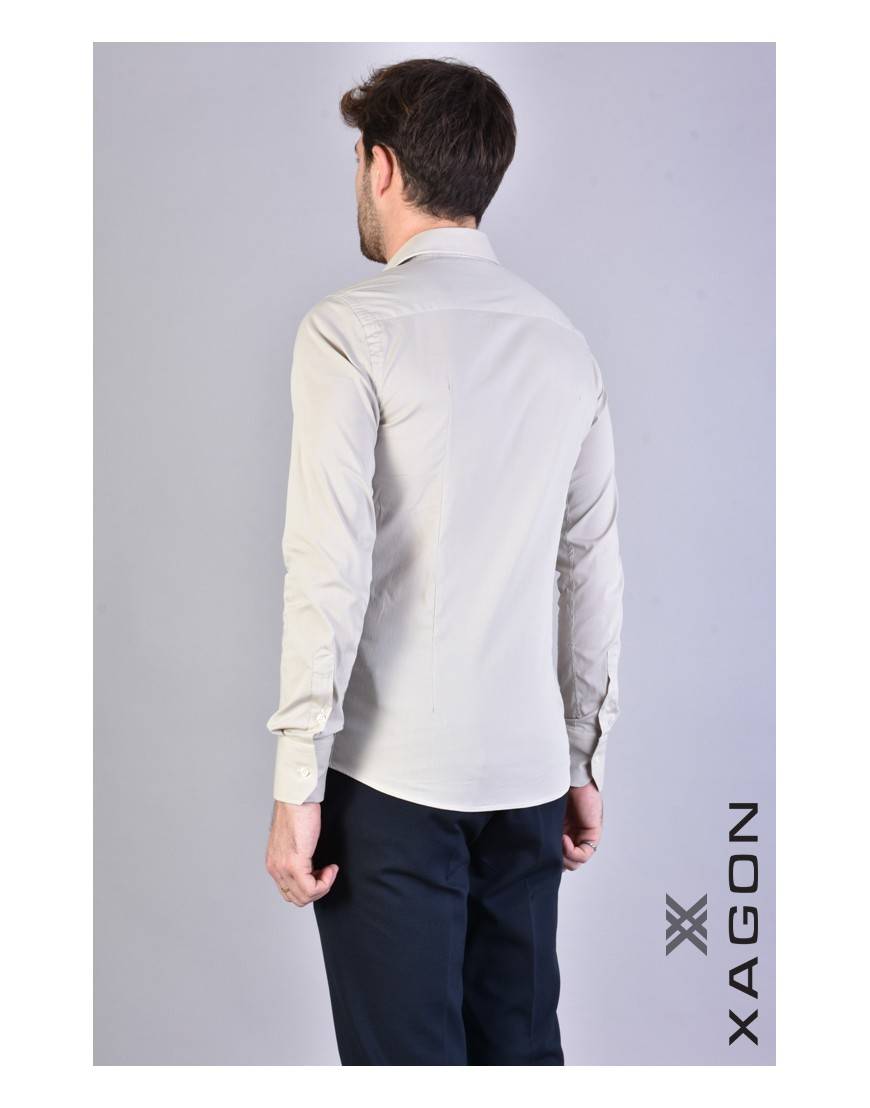 La haine inside us CAMICIA PAMATE Stretch Slim Fit Beige Online
