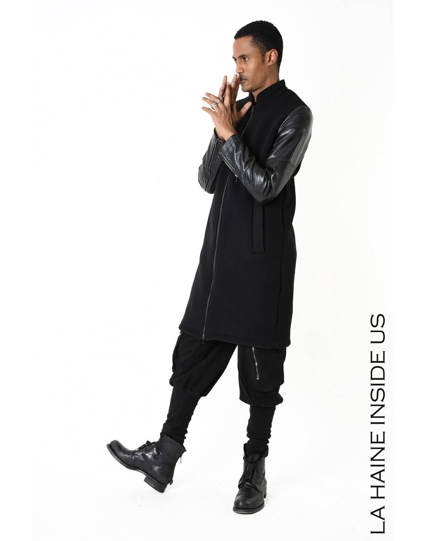 La haine inside us 3B LM183 CAPPOTTO Nero Spedizione Gratuita