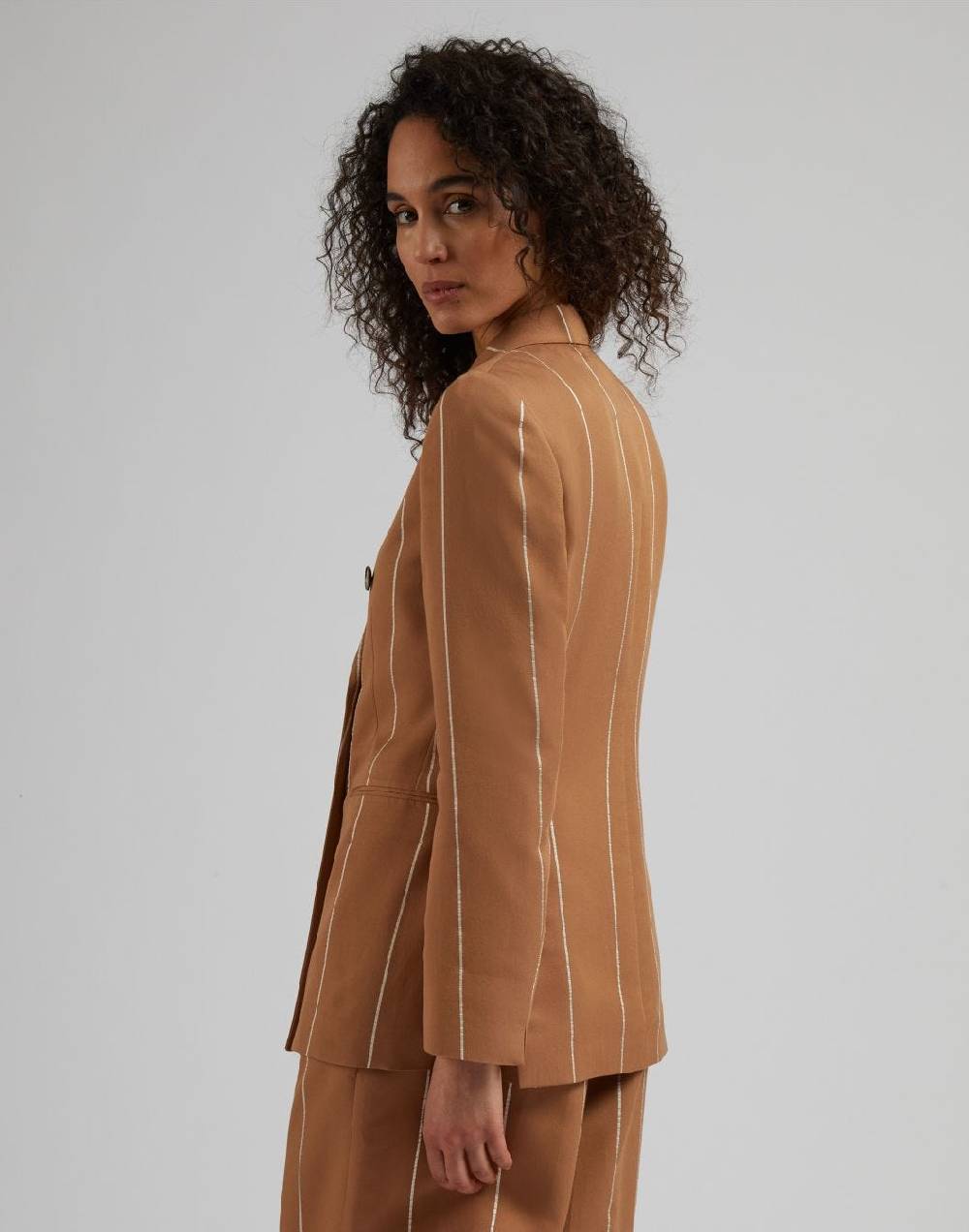 Lardini Blazer doppiopetto ruggine in viscosa gessato largo Outlet