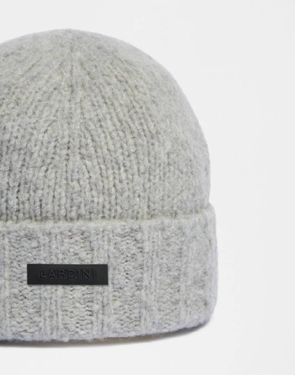 Lardini Berretto grigio in filato di lana, cashmere e nylon In Linea