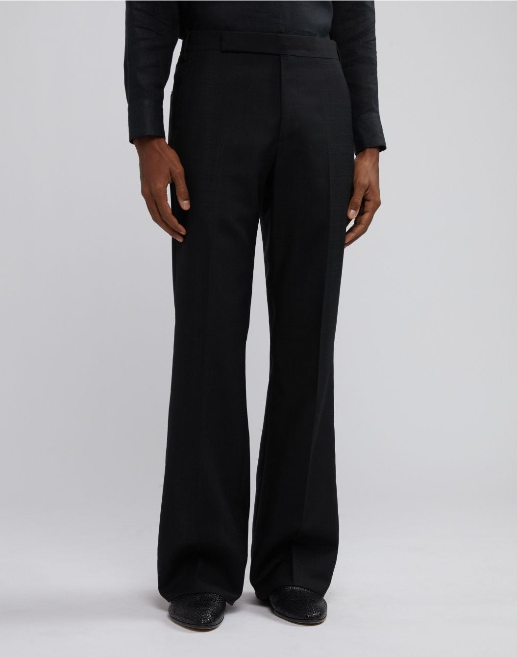 Lardini Pantalone nero attitude in lana e mohair Moda