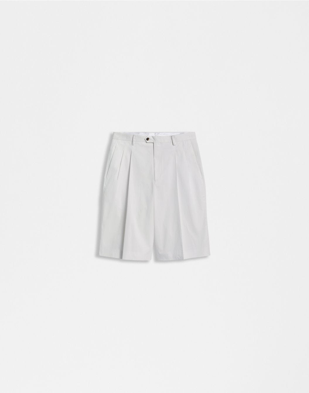 Lardini Bermuda comfort corto in cotone satin stretch bianco Italia
