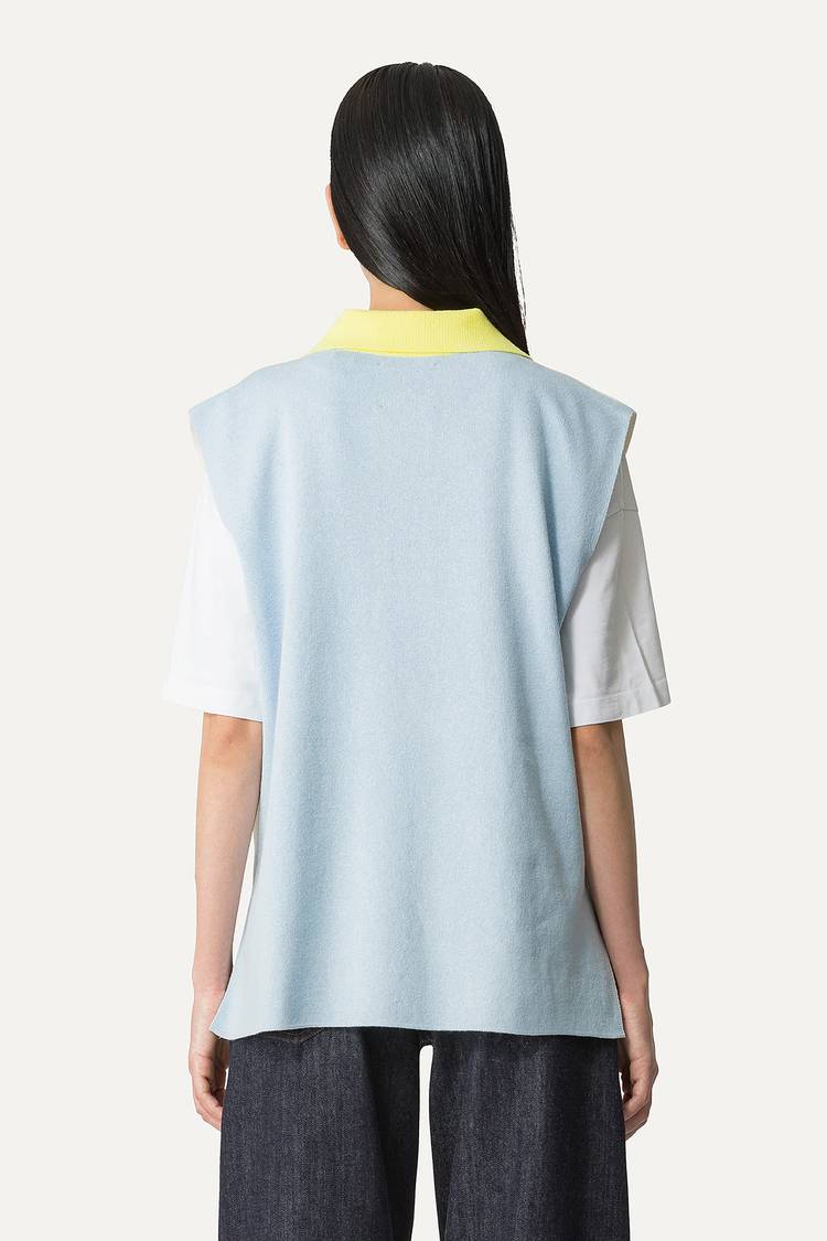 Oof Wear GILET COLORATO IN COTONE 4057 - PANNA/AZZURRO Hotsell