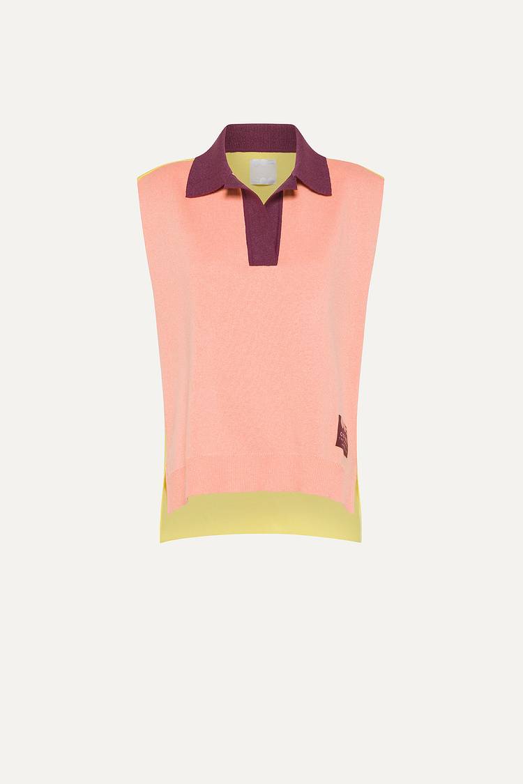 Oof Wear GILET COLORATO IN COTONE 4057 - PESCA/LIME Vendita Calda