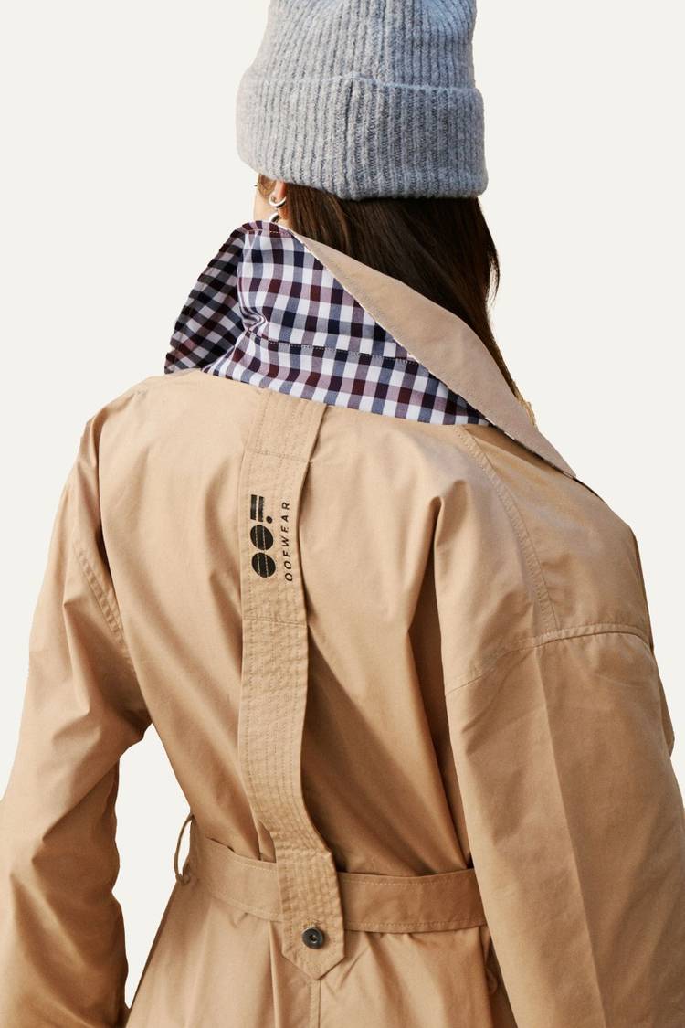 Oof Wear TRENCH LUNGO IN GABARDINA DI COTONE LEGGERO 9203 - NATURALE Vendita