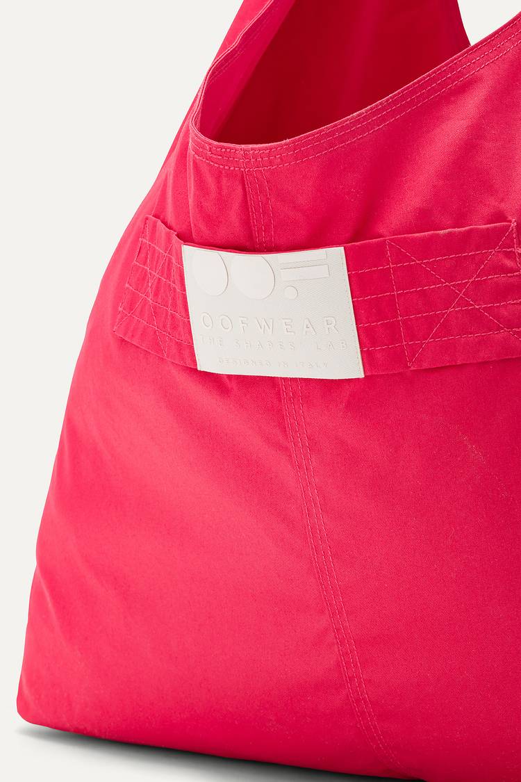 Oof Wear BORSA CON TASCHE IN GABARDINA DI COTONE 3085 - LAMPONE Spedizione Gratuita
