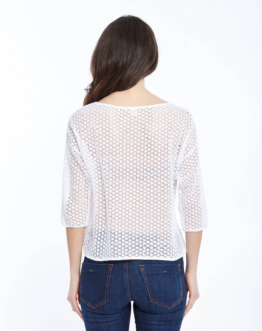 Oscalito Camicia Manica Tre Quarti in Micromacramè Allover 8506 Offerte