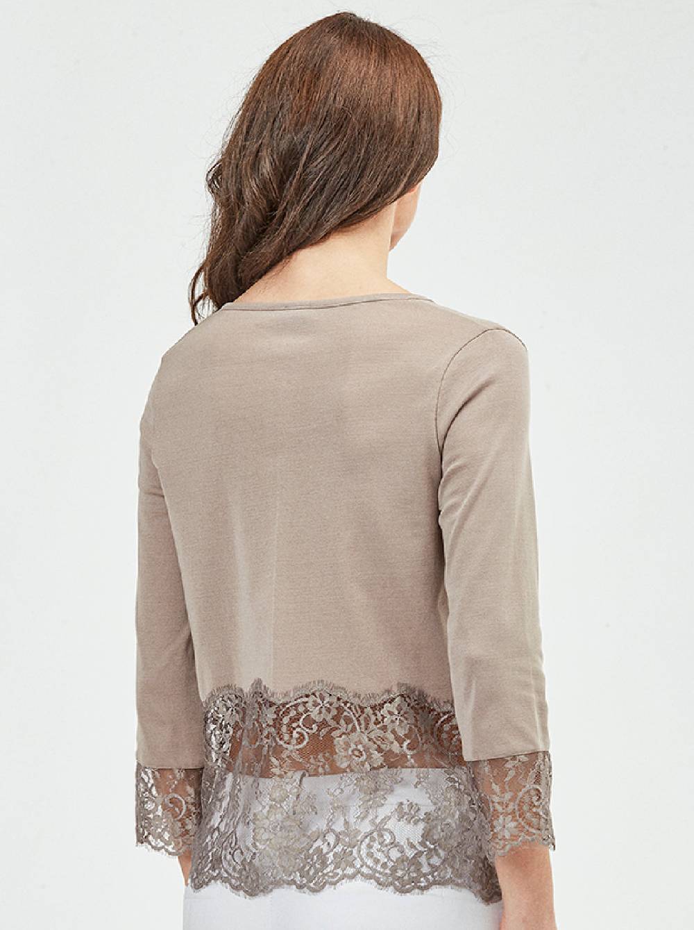 Oscalito Cardigan maniche lunghe con balza chantilly 3186 Saldi