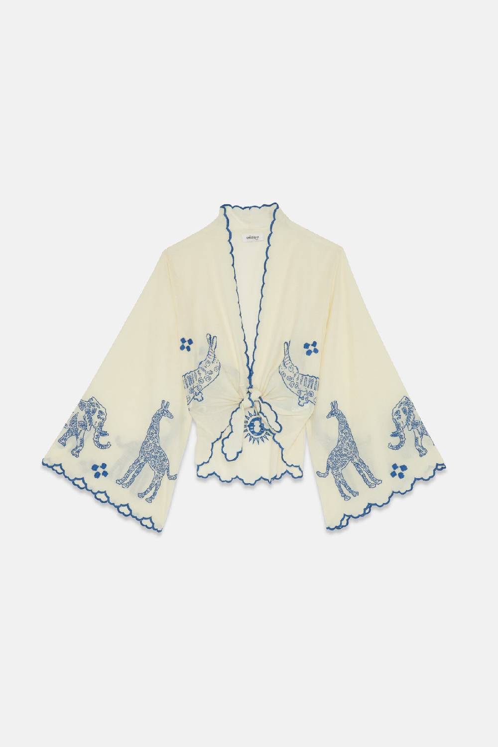 ottod'Ame Cotton knotted shirt with embroidery Nuovo