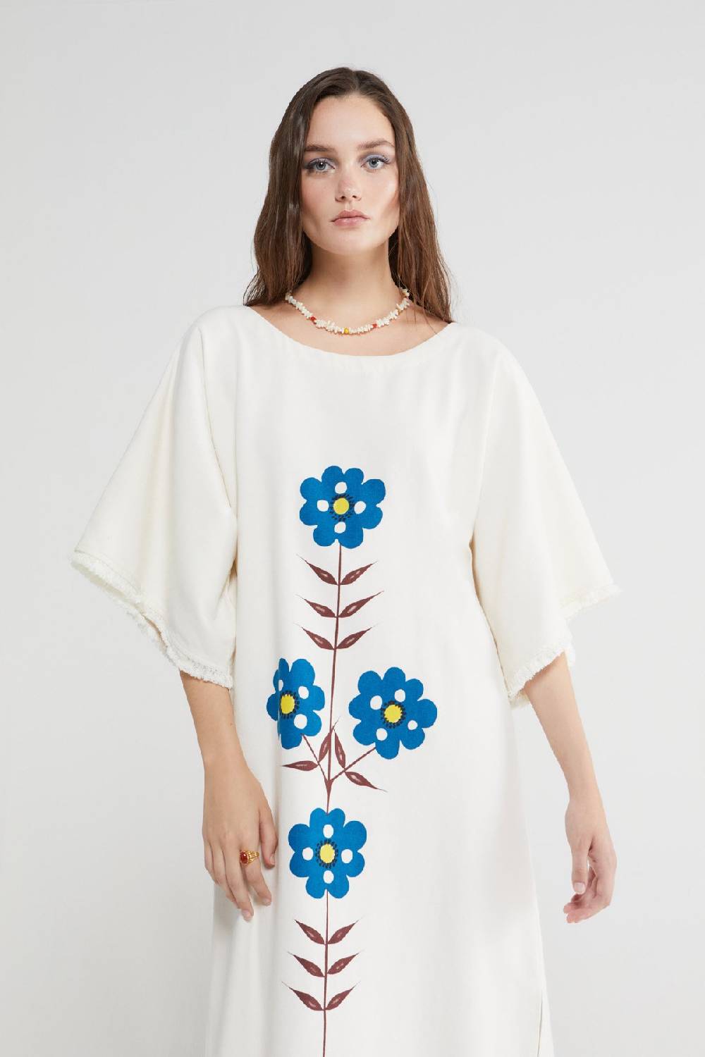 ottod'Ame Cotton kaftan long dress with embroideries Convenienza