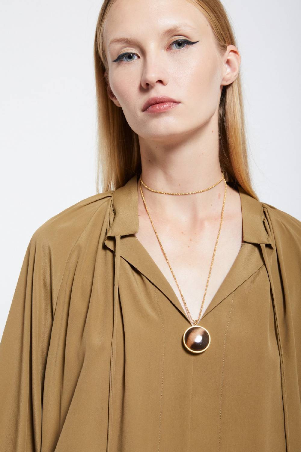 ottod'Ame Silk-blend blouse with drawstring Nuova