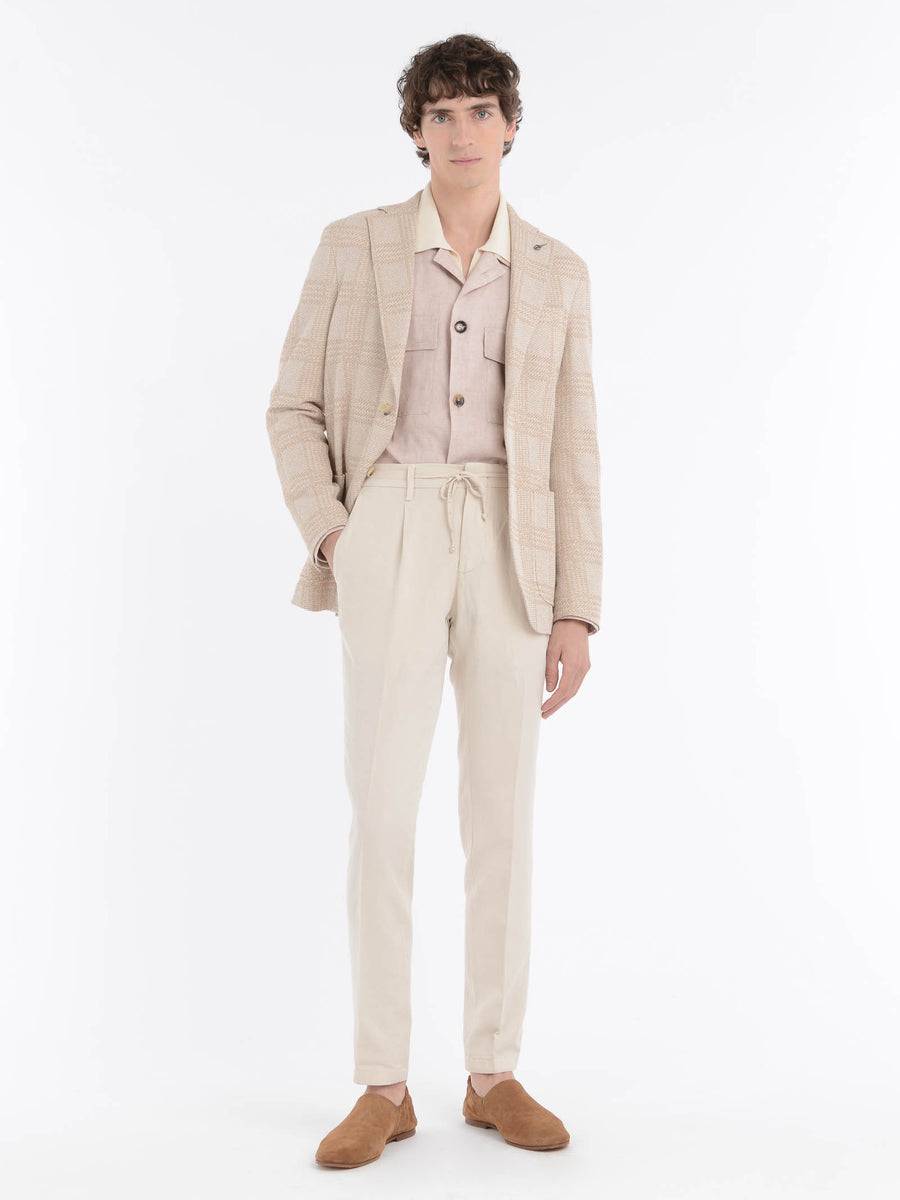 Paoloni Giacca slim jersey moulinè check 2025