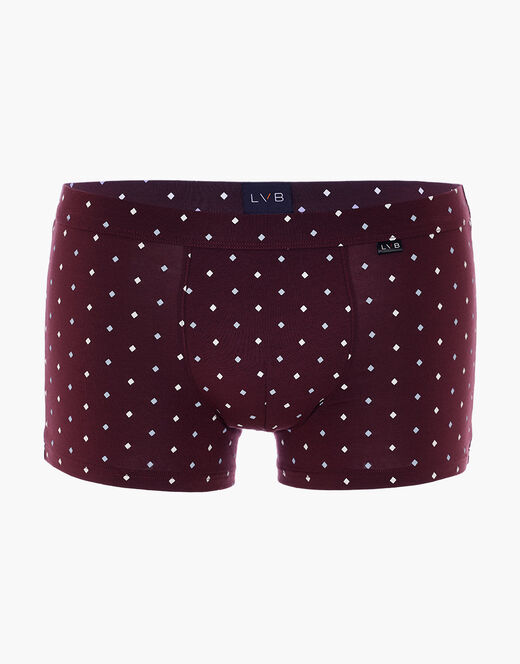 Lovable Boxer Classic Cotton Modal, bordeaux con stampa geometrica In Saldo