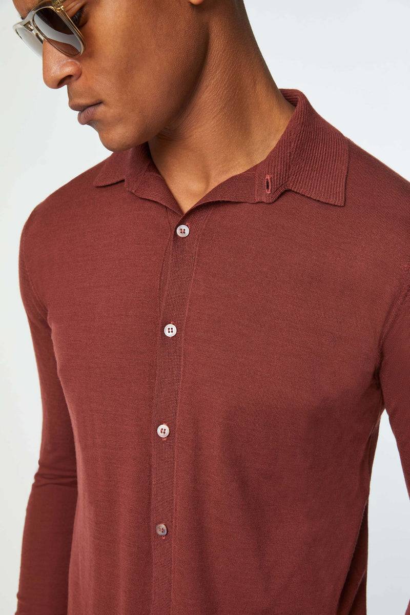 Lubiam Maglia camicia ultralight bordeaux Maglia camicia ultralight bordeaux Qualità Garantita