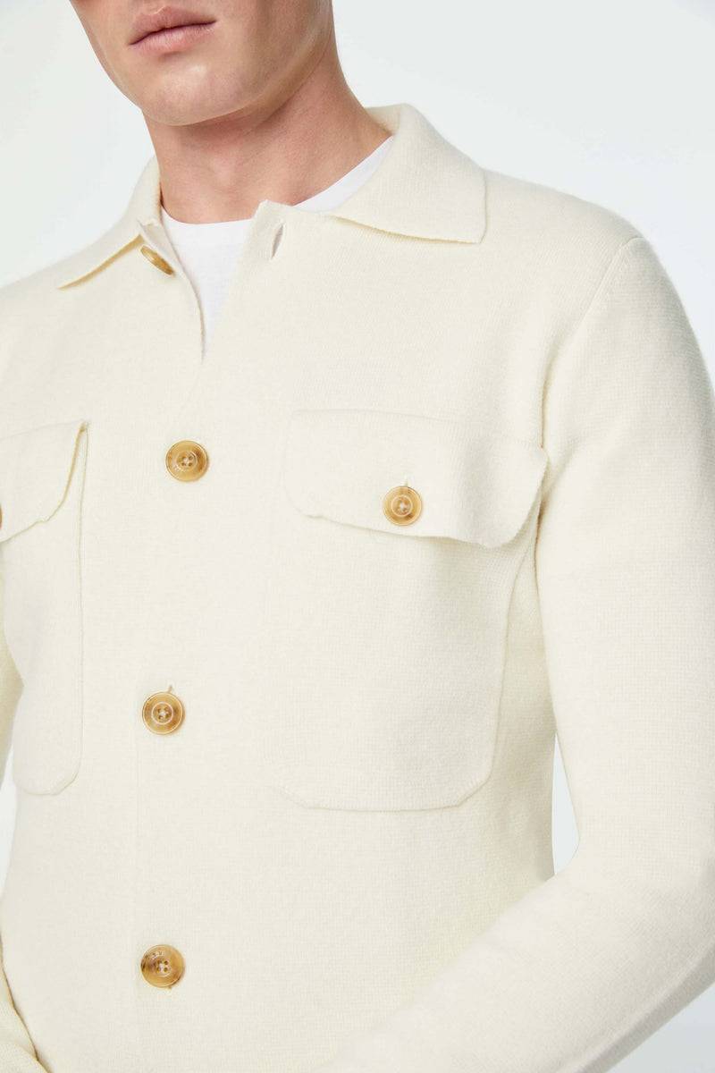 Lubiam Overshirt in maglia calata bianca Overshirt in maglia calata bianca Offerta