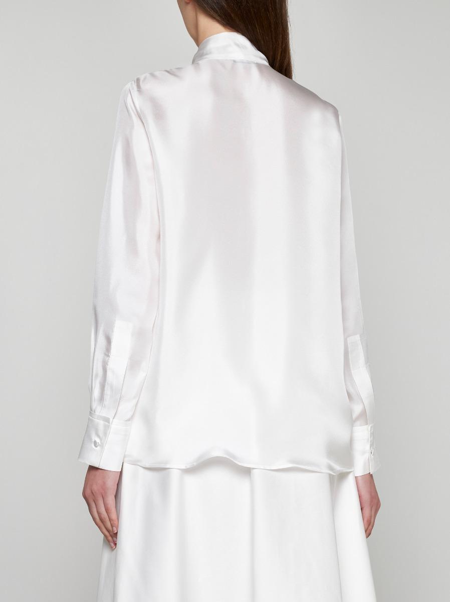 BLANCA VITA Camicia Campanula in seta con fiocco In Linea