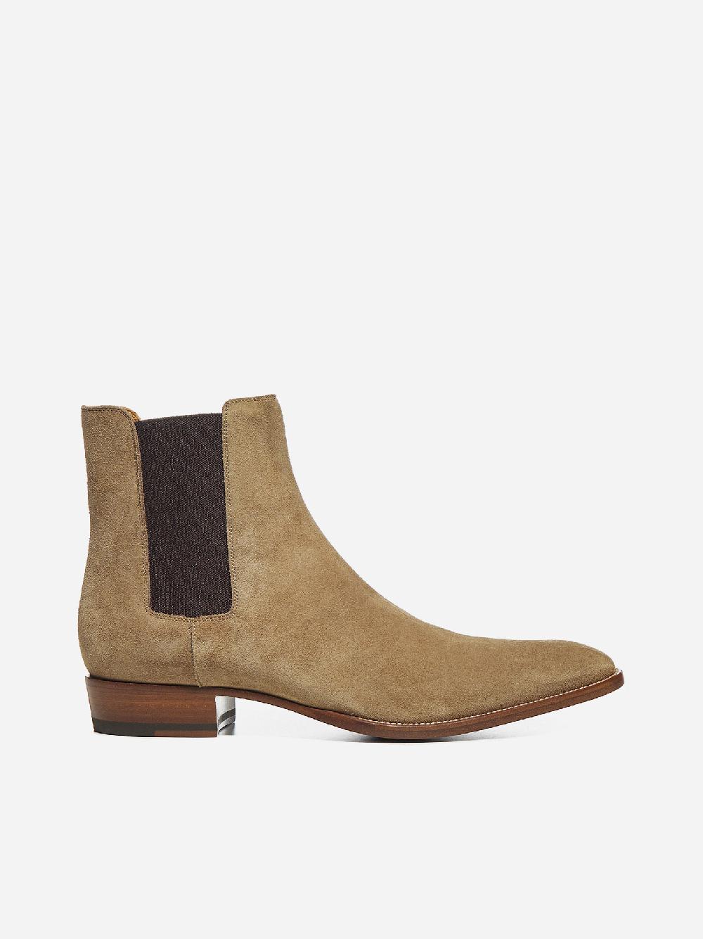 SAINT LAURENT Stivali Chelsea in pelle scamosciata Nuova