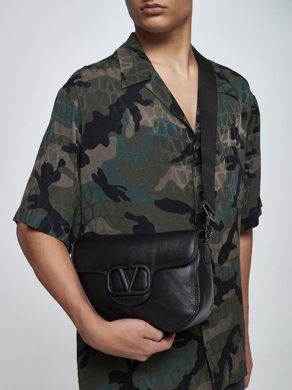 VALENTINO GARAVANI Borsa a tracolla Noir in nappa Spedizione Gratuita