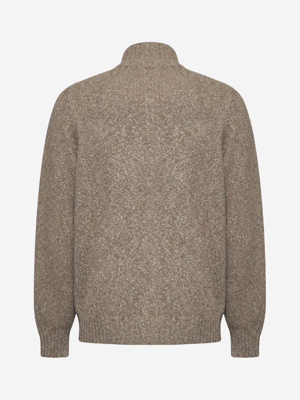 BRUNELLO CUCINELLI Cardigan in maglia mélange di lana e cashmere beige Hotsell