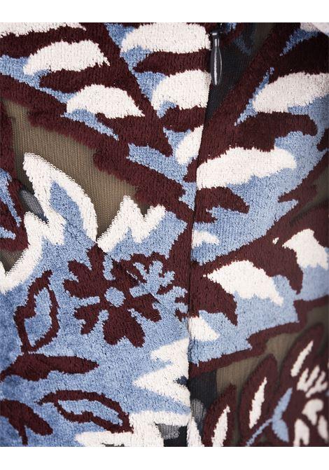 ETRO Abito Lungo Azzurro In Tulle Jacquard Velluto - ETRO Sconto