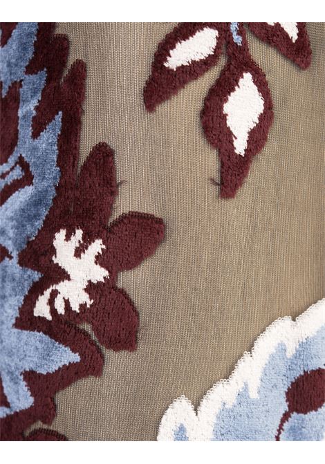 ETRO Abito Lungo Azzurro In Tulle Jacquard Velluto - ETRO Sconto