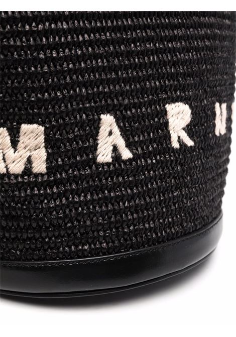 MARNI Borsa Tropicalia Piccola Nera In Pelle e Rafia - MARNI Novità