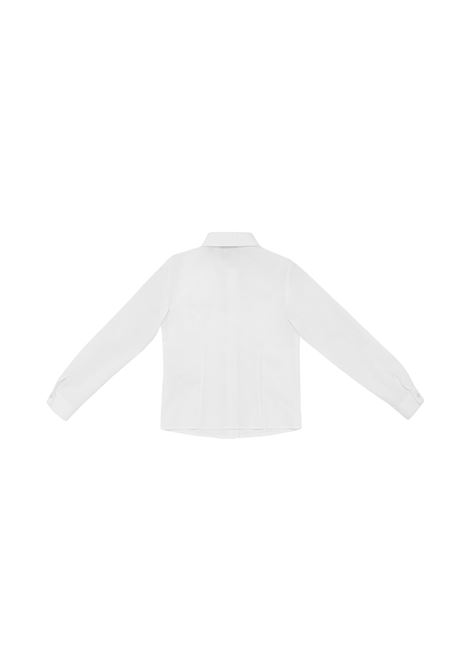 FENDI KIDS Camicia In Popeline Di Cotone Gesso Con Logo - FENDI KIDS Offerta