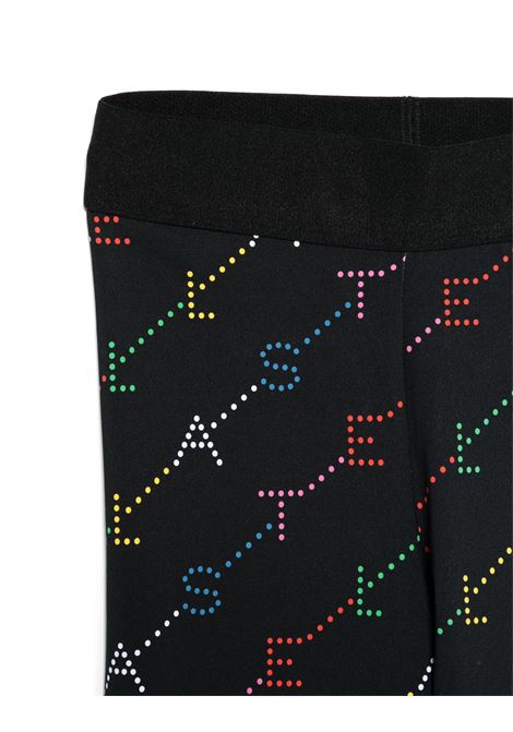 STELLA MCCARTNEY KIDS Leggings Neri Con Logo Multicolore All-Over - STELLA MCCARTNEY KIDS Italy