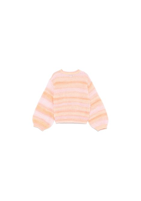 STELLA MCCARTNEY KIDS Pullover in Maglia Rosa Pesca a Righe Arcobaleno - STELLA MCCARTNEY KIDS 2025