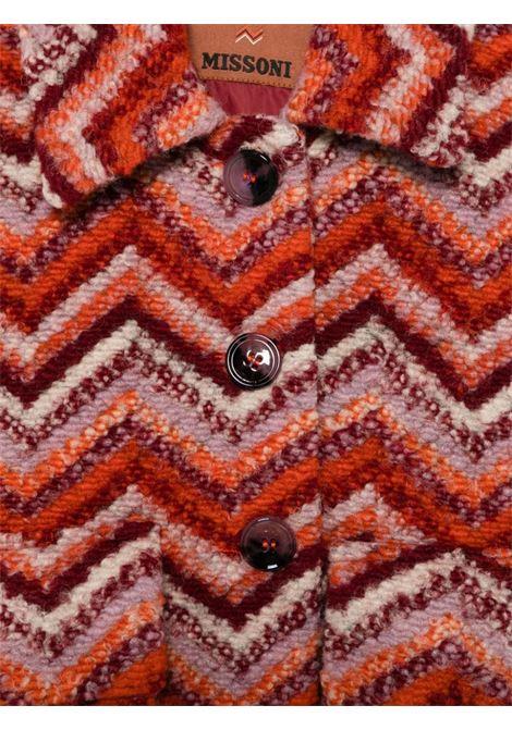 MISSONI KIDS Giacca Misto Lana Con Motivo Zigzag Rosso e Arancione - MISSONI KIDS 2025