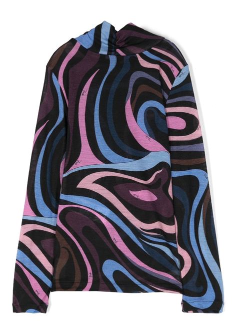 EMILIO PUCCI JUNIOR Dolcevita In Lana Con Stampa Onde - EMILIO PUCCI JUNIOR Acquista Ora