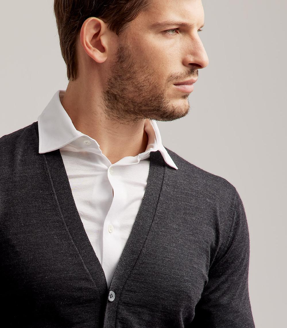 S.Moritz CARDIGAN BOTTONI ROYAL MERINO - GRIGIO ANTRACITE I Più Venduti