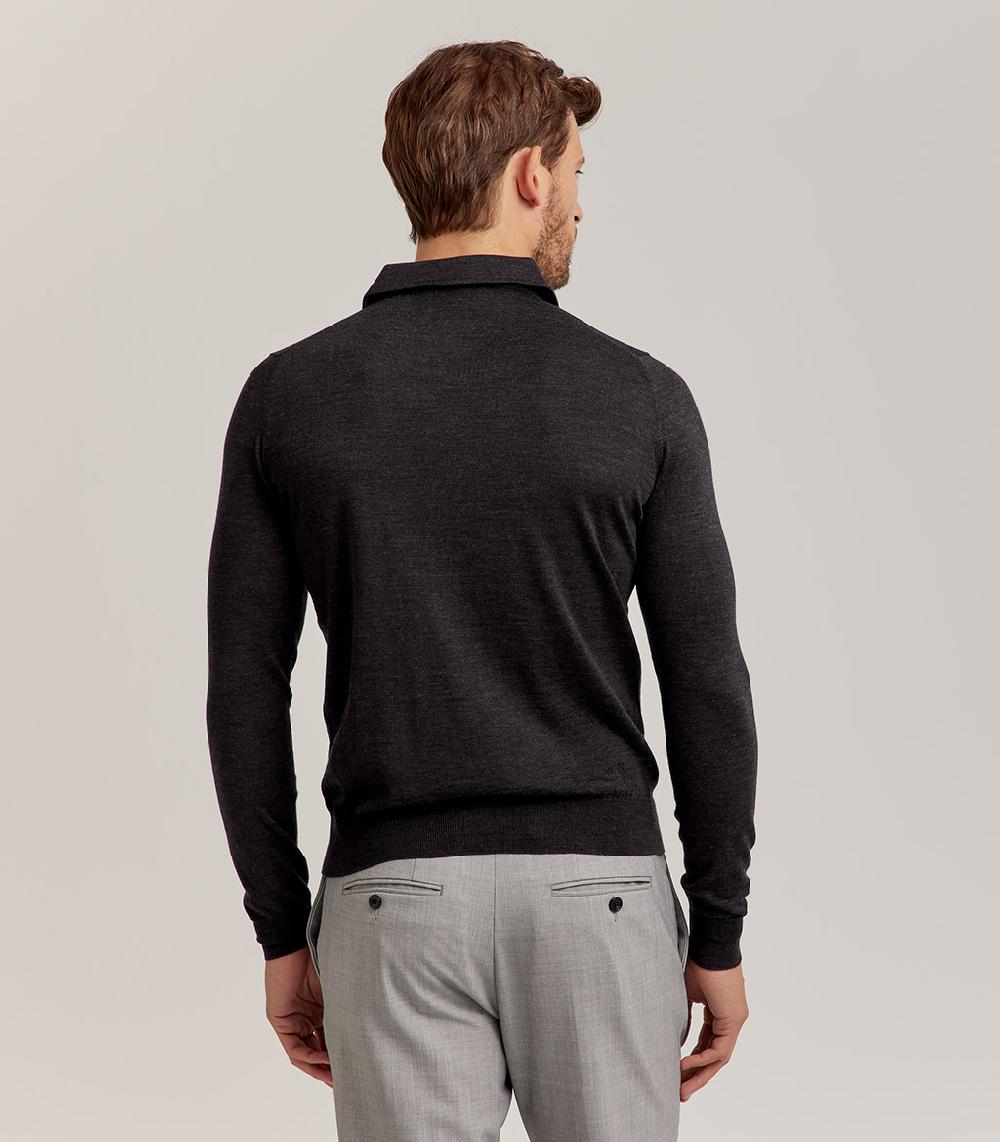 S.Moritz POLO COLLO CAMICIA ROYAL MERINO - GRIGIO ANTRACITE 2025