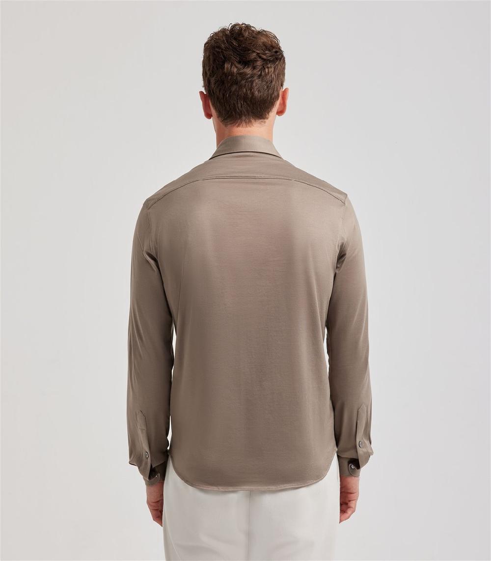 S.Moritz Camicia tortora da uomo in cotone jersey | S.Moritz Sito Ufficiale Qualità Garantita