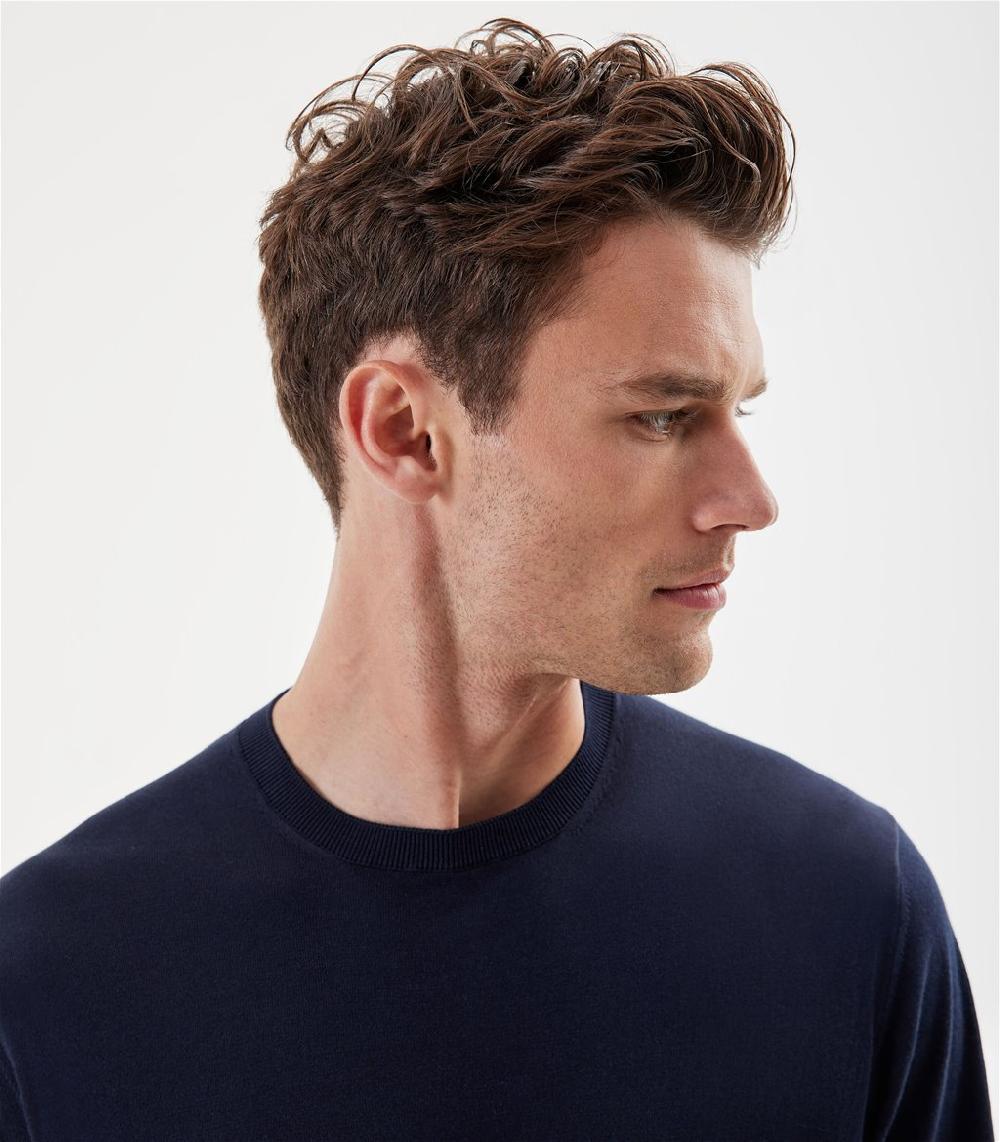 S.Moritz Maglia blu navy da uomo in cotone giza | S.Moritz Sito Ufficiale Economico