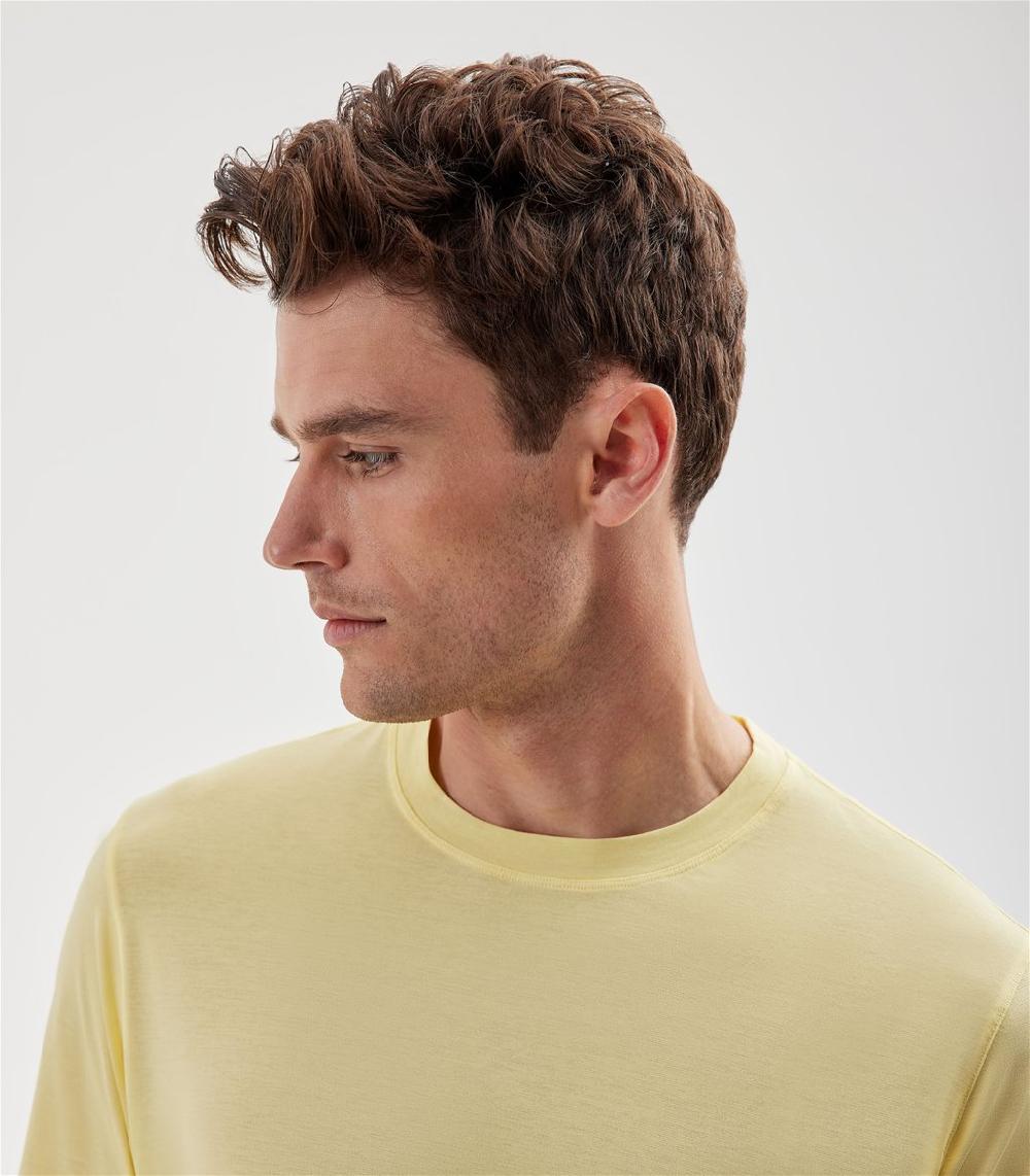 S.Moritz T-shirt gialla da uomo in cotone crepe | S.Moritz Sito Ufficiale Offerta