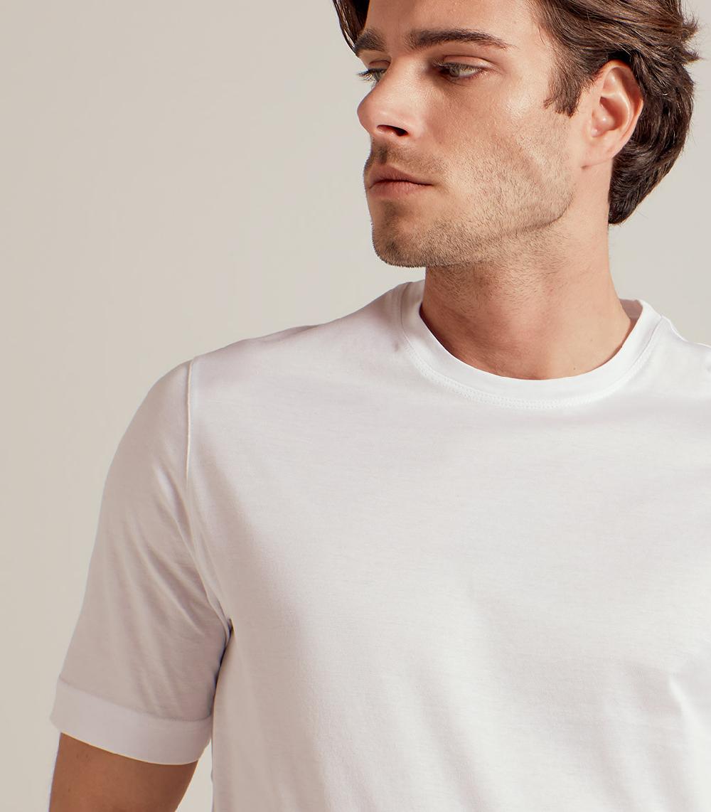 S.Moritz T-SHIRT IN COTONE SUPERFINE - BIANCO Promozione