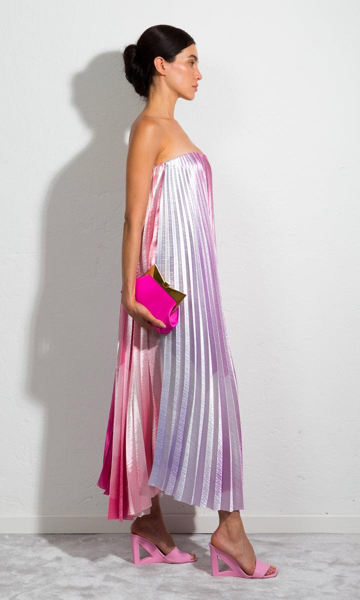 Sara Battaglia Plissé Dress Shopping Online