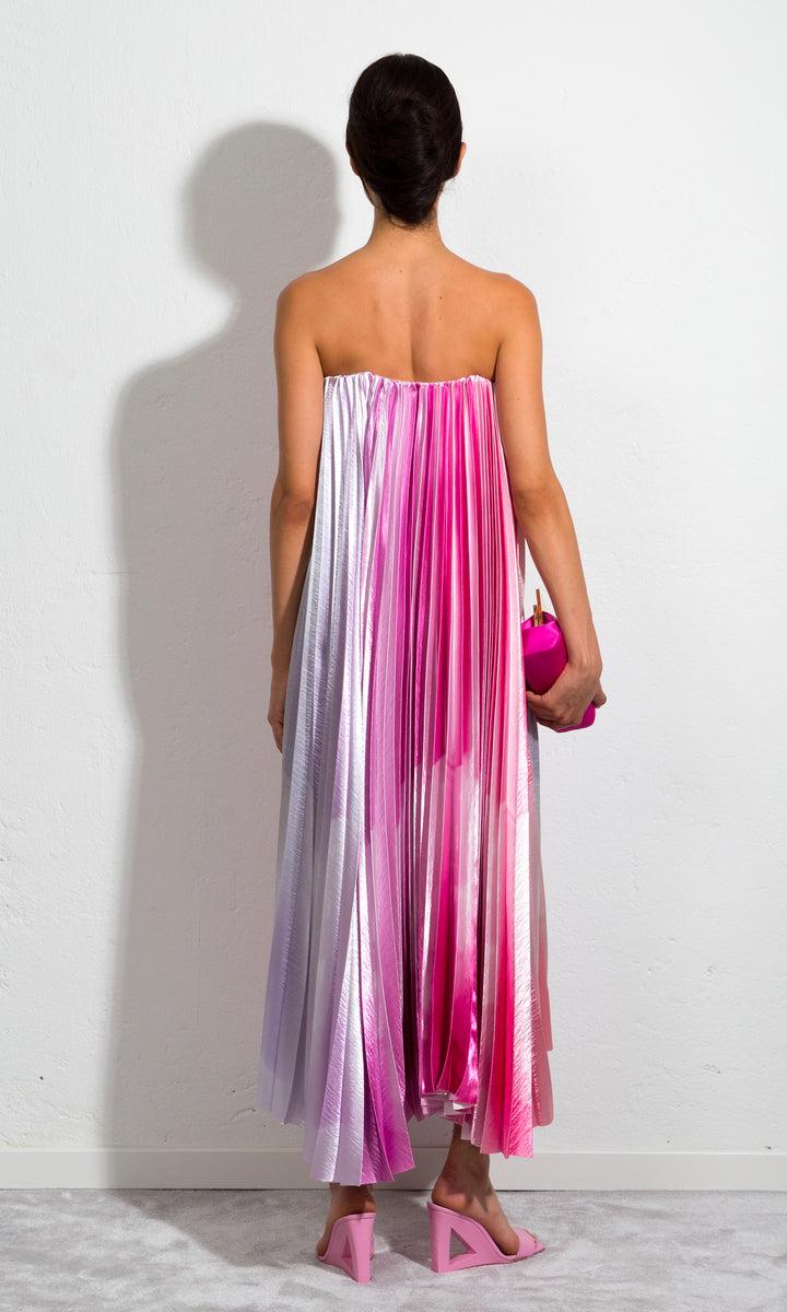 Sara Battaglia Plissé Dress Shopping Online