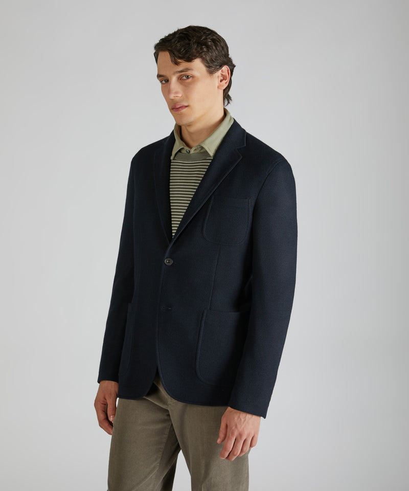 Slowear Giacca slim fit in jersey hopsack Offerta