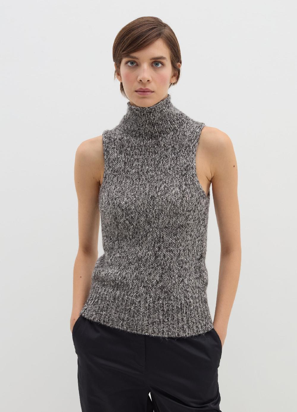 Stefanel Tank top a collo alto effetto mouline Moda