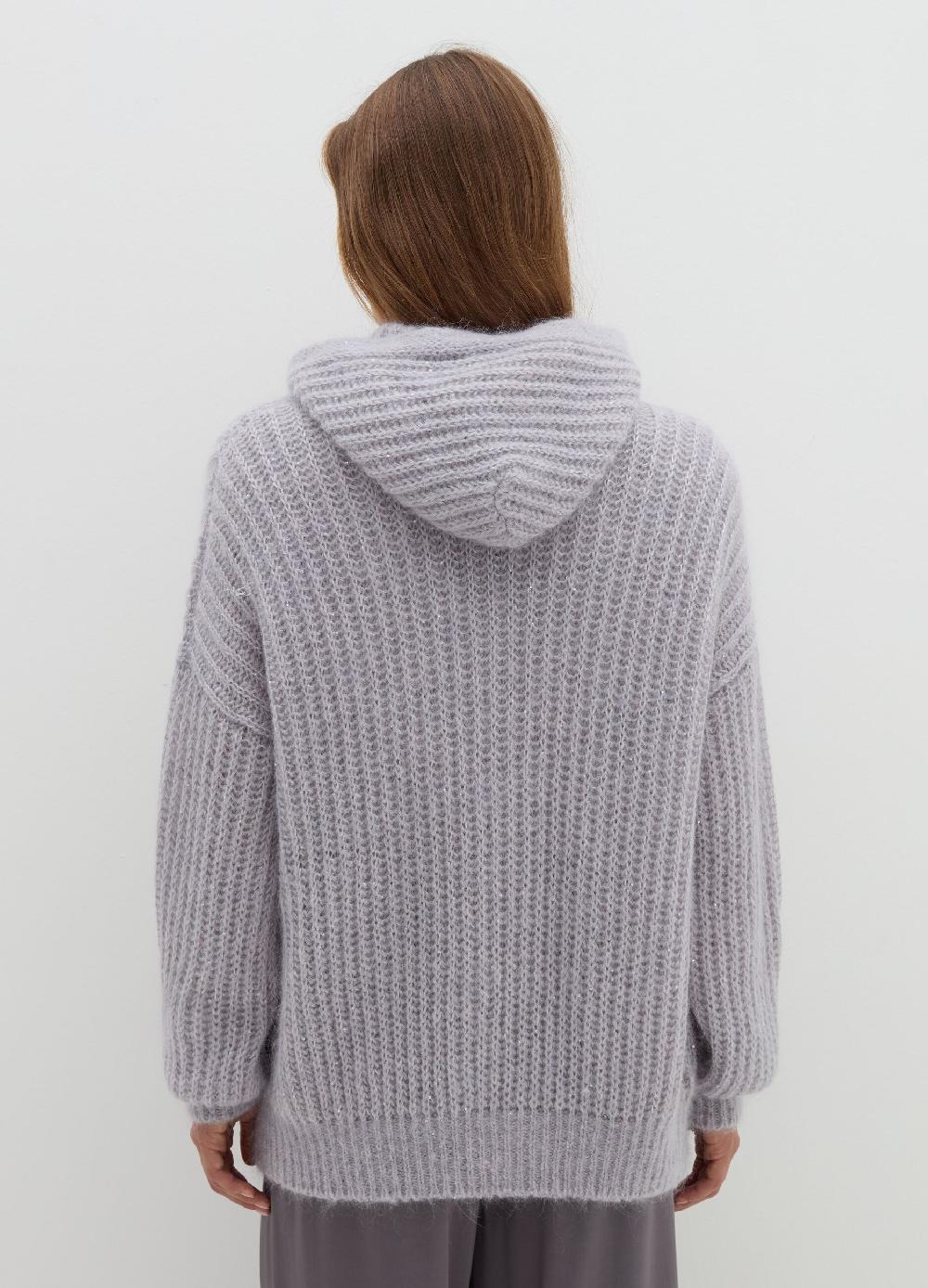 Stefanel Coatigan oversize con cappuccio e micro paillettes Vendite Flash