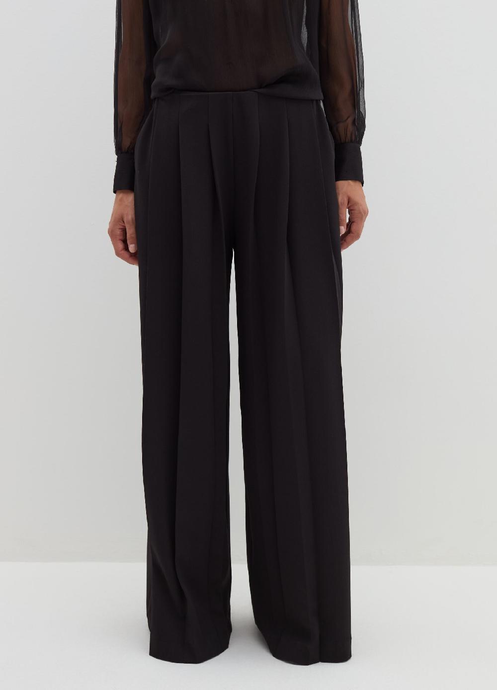 Stefanel Pantalone palazzo plisse in crêpe Vendite Flash