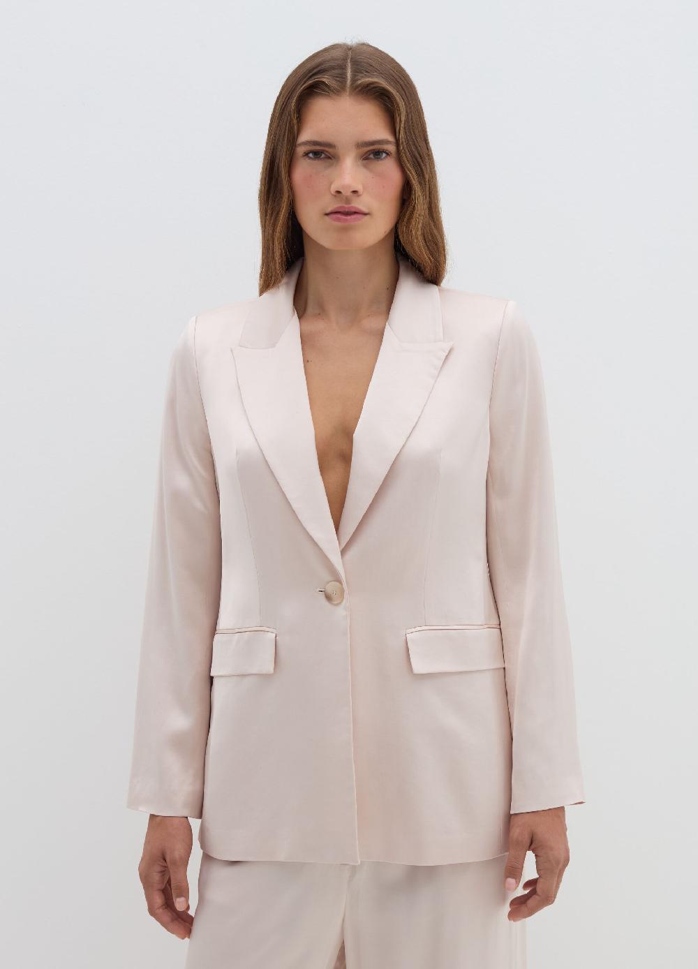 Stefanel Blazer fluido monopetto in viscosa satin 2025