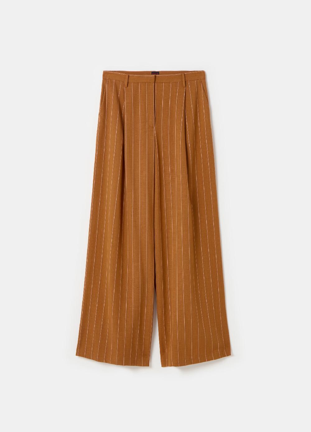 Stefanel Pantalone wide leg gessato I Più Venduti