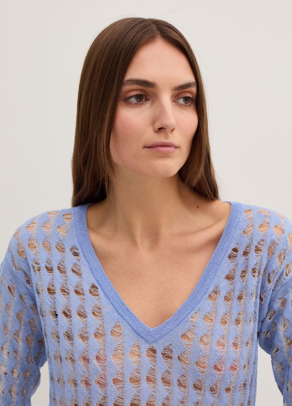 Stefanel Maglia a rete bicolore con lurex Prezzo Ridotto