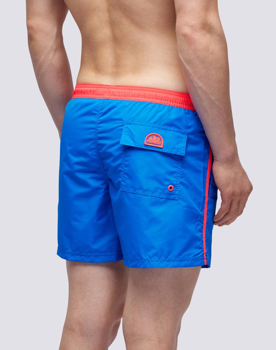 Sundek COSTUME CORTO VITA ELASTICATA ICONIC TAFFETA CON PIPING A CONTRASTO m732bdta100-a2201 Nuova